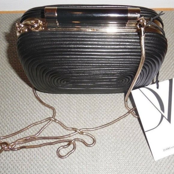 Diane von Furstenberg Tonda Passamentry Leather Chain Crossbody Cocktail Clutch - Picture 7 of 9